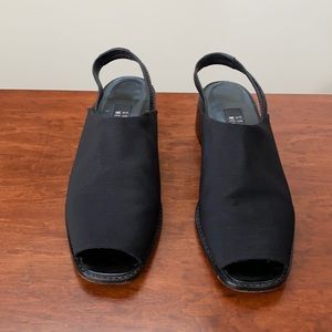 Stuart Weitzman crepe mules